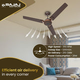 Bajaj Ethora Plus 1200mm High Speed BLDC Ceiling Fan with Remote 【Red Walnut Copper】