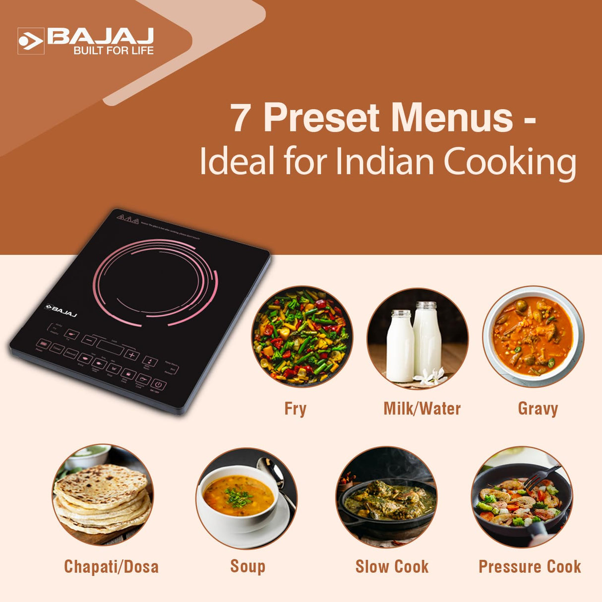 Bajaj ICX 200FP 2000 Watt Induction Cooktop Digital Display (Black)