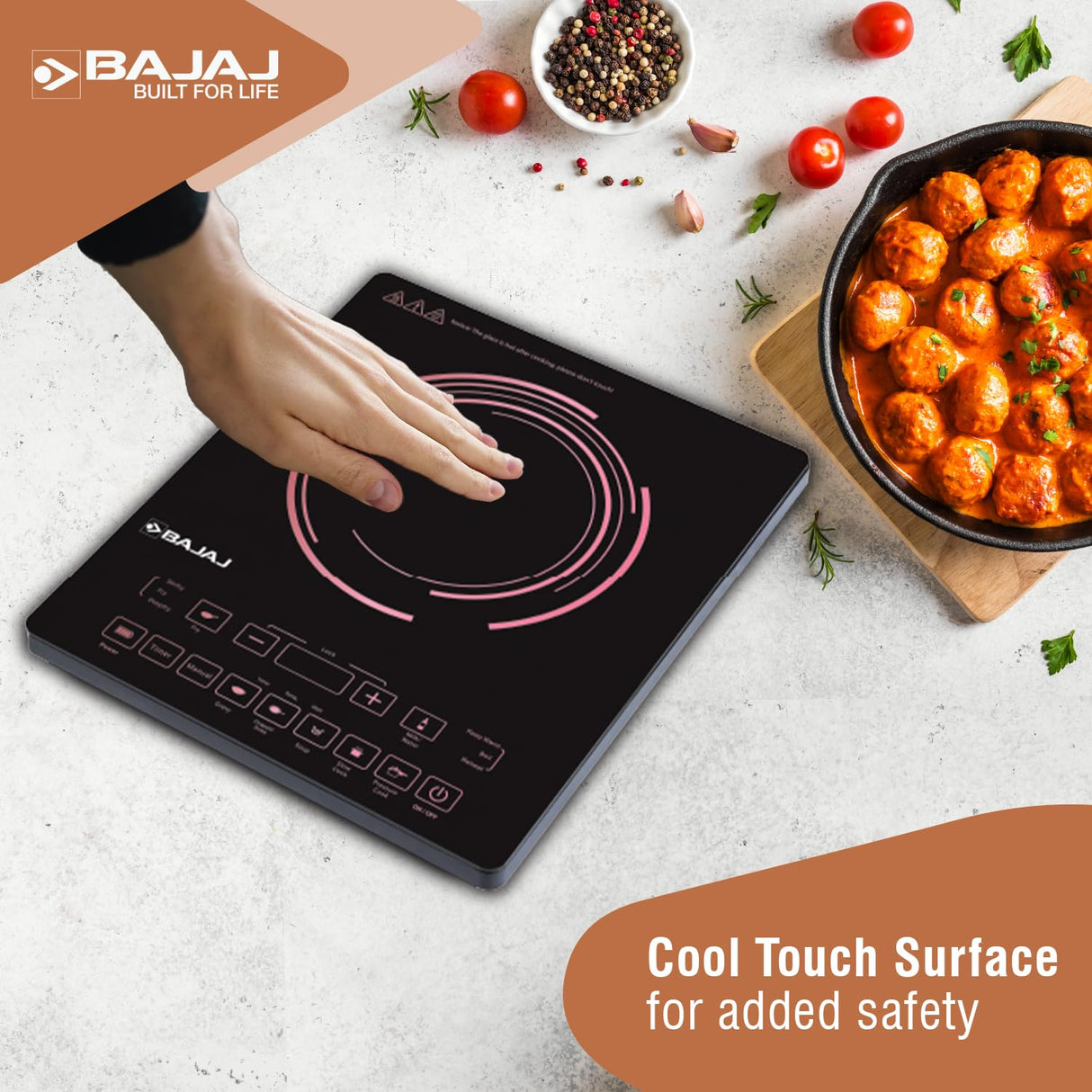 Bajaj ICX 200FP 2000 Watt Induction Cooktop Digital Display (Black)