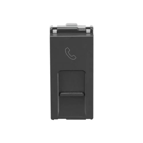 Lauritz Knudsen (Previously L&T) Entice Telephone RJ11 Socket With Shutter 1M (Charcoal Grey)
