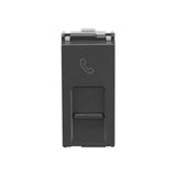 Lauritz Knudsen (Previously L&T) Entice Telephone RJ11 Socket With Shutter 1M (Charcoal Grey)