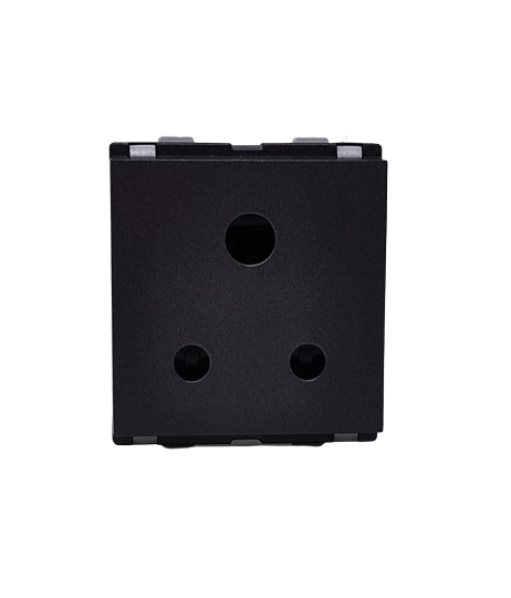 Lauritz Knudsen (Previously L&T) Entice 6A 3-Pin Socket with ISI 2M (Charcoal Grey)