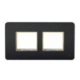 Lauritz Knudsen (Previously L&T) enGem 4 Module Cover Plate + Grid Frame (Stone Grey)