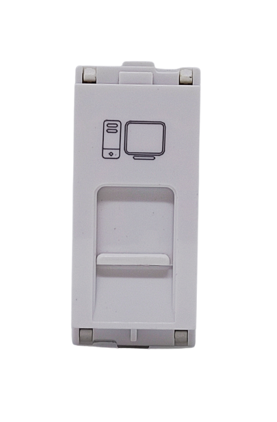 Lauritz Knudsen (Previously L&T) enGem RJ45 Cat 6 Socket with Shutter 1M (White)