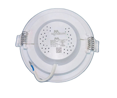 Backside of Round LED light fixture on a White background