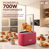 Kenstar CRISPER 2 Slice Pop-Up Toaster for Kitchen (Velvet Red))