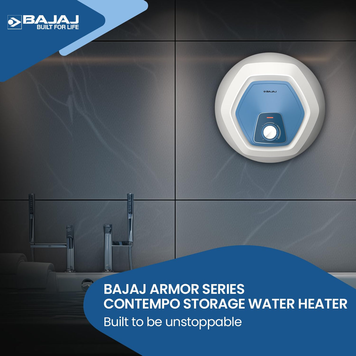 Bajaj Armour series Contempo 10 Litre Storage Water Heater Geyser | White (Free Installation)