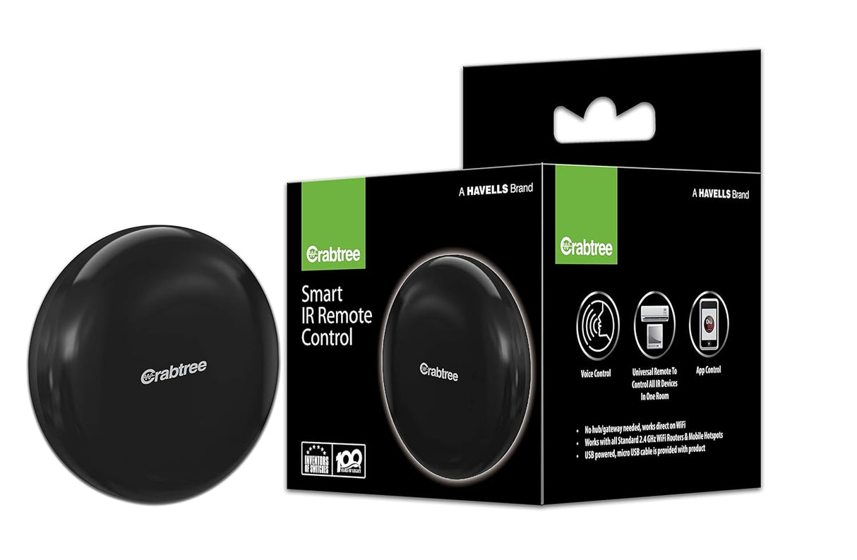 Havells Crabtree IR Blaster | Smart IR Hub | Control all Remote Operated Device from Single App.