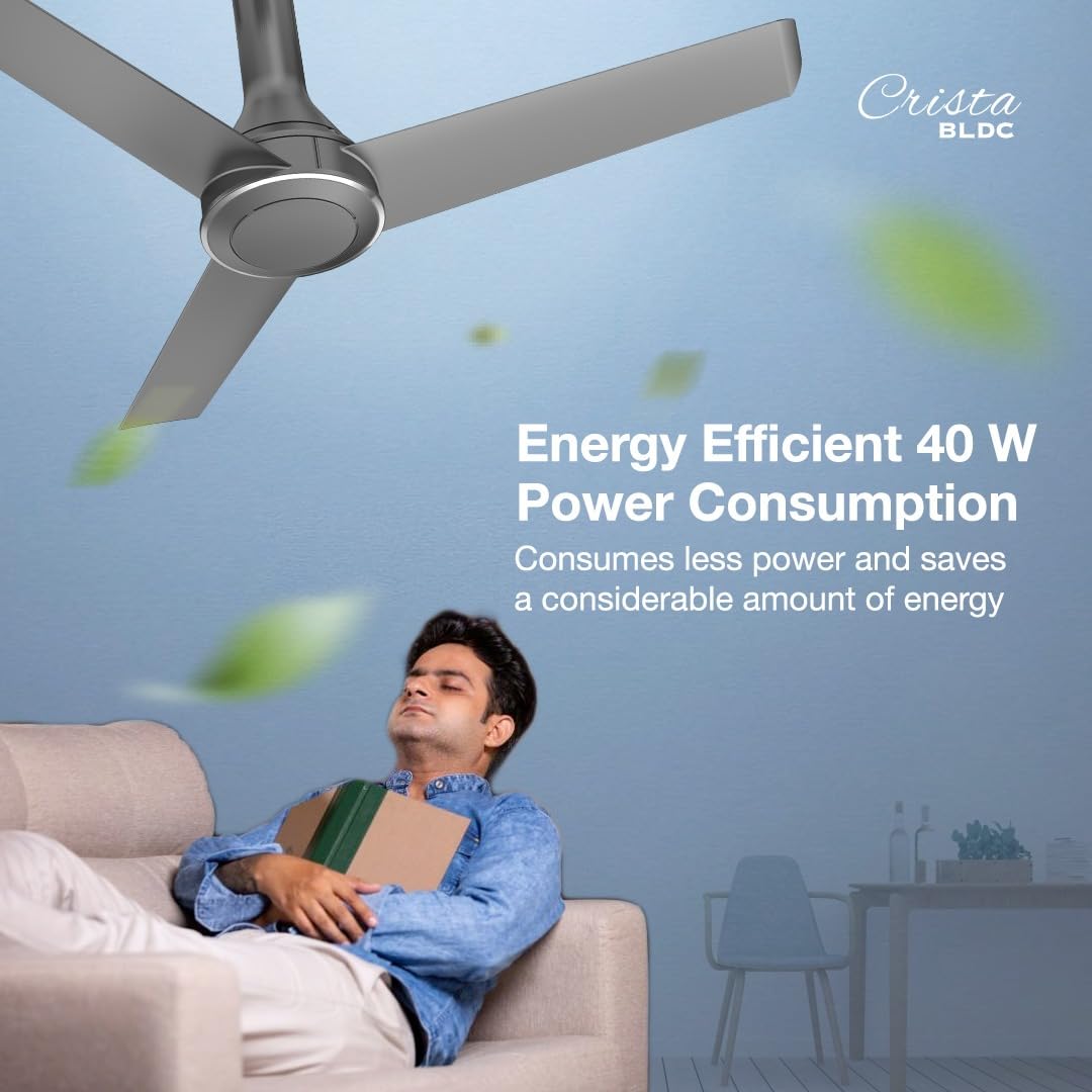 Havells Crista 1200mm BLDC Premium Ceiling Fan (Slate)