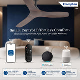 This ceiling fan comes with smart control which gives effortless comfrt and can be Operate using remote  app , alexa or Google assistant 