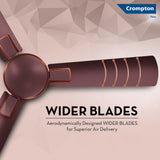 this ceiling fan ha wider blades which has aerodynamically designed for superior air delivery 