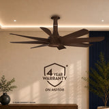 Crompton Luxian Statement Senze iOT 1320mm 8-Blade Ceiling Fan | Bistre Brown