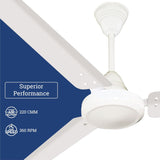 This ceiling fan has superior performance which has air delivery 220CMM and 360 RPM High speed , 