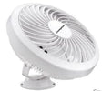 White oscillating fan on a white background