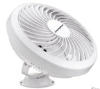 White oscillating fan on a white background