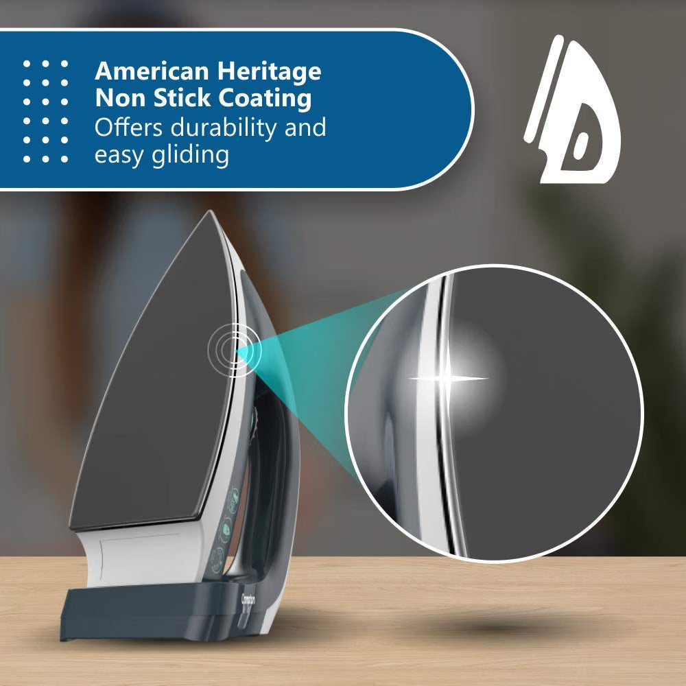 This Dry ron has american Heritage non stick coating which offers durability and easy gliding 