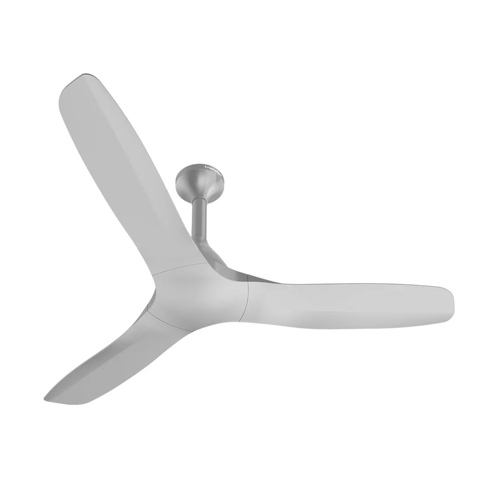 Modern ceiling fan with three blades on a white background