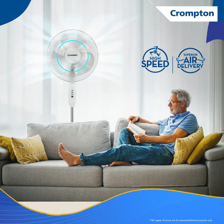 This Pedestal fan has a high speed and superior air delivery 