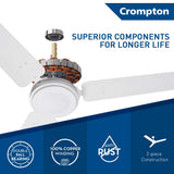 HS plus 1200mm ceiling fan has superior components for longer life with double ball bearing , 100% copper winding with anti rust feature . 
