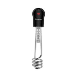 The black colour electric immersion rod of crompton brand with white background 