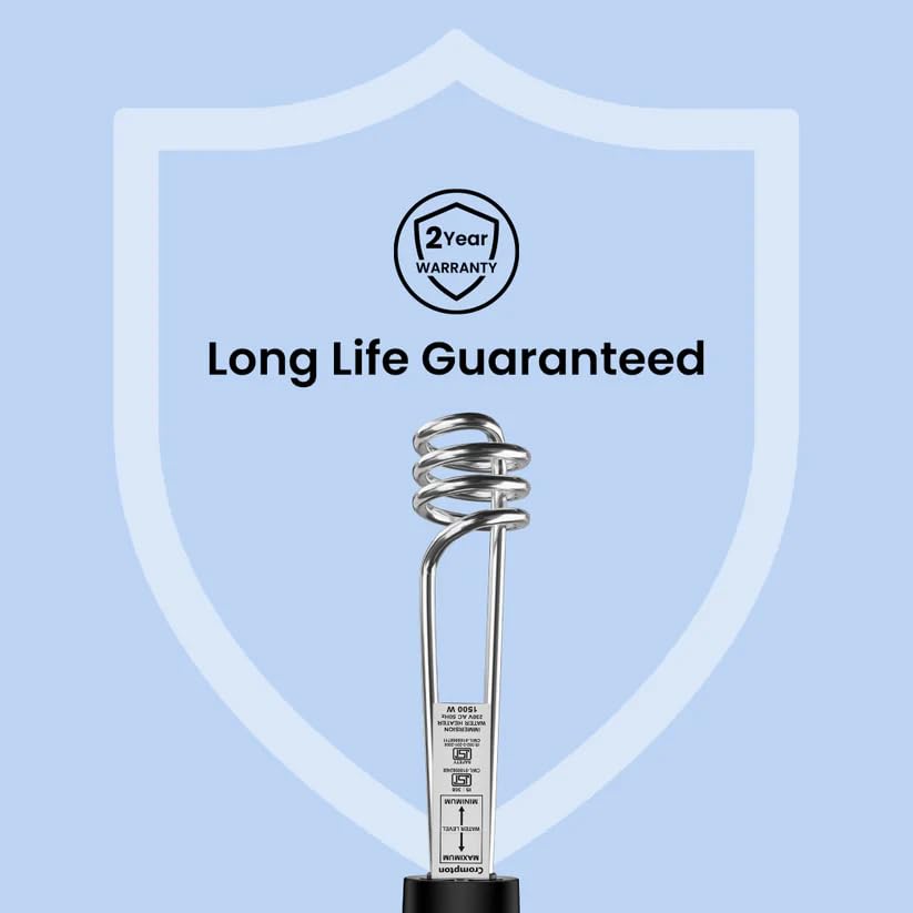 This Crompton Immersion rod has Long Life Guaranteed with 2 Year warranty 