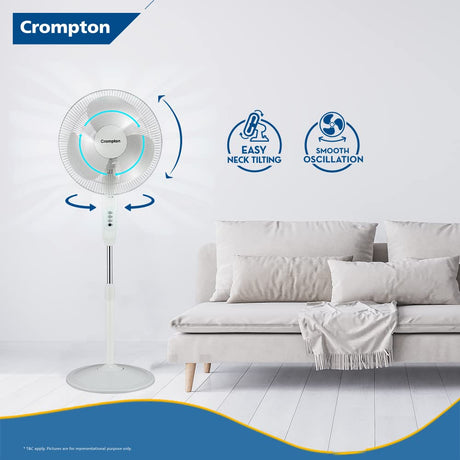 This Crompton Pedestal Fans has an easy Neck tilting with Smooth Oscillation 