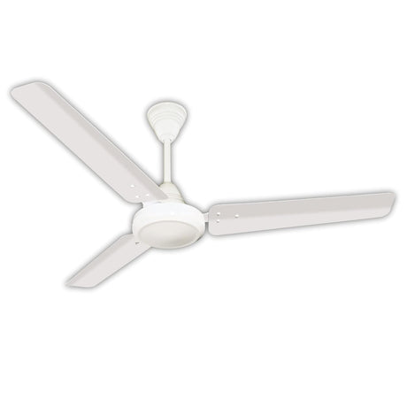 A white Crompton Energion Riviera 1200mm BLDC ceiling fan with five blades and a central motor unit.