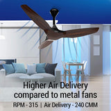 A crompton higher air delivery compared to metal ans RPM-315 and air delivery -240cmm haa 