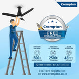 A crompton ceiling fan has servicing pan India , Home vosot by technician and Quick resolution 