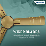 this ceiling fan has wider blades which is designed aerodynaically 