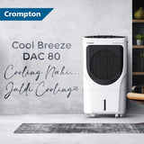 Crompton Cool Breeze DAC 80-Litre Desert Air Cooler (White & Black)