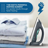 This Iron has 1100Wastts powerful heating element for quicker results through faster heating 