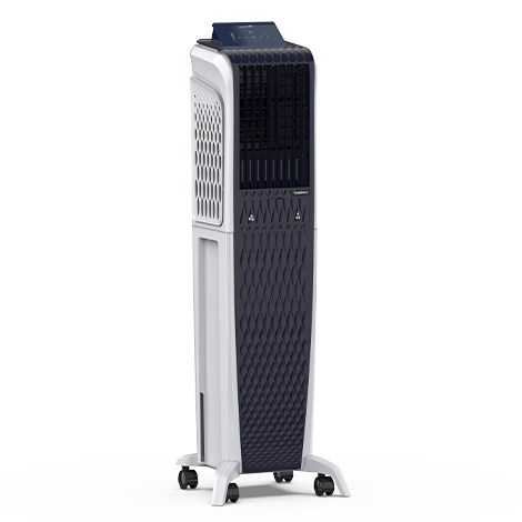 Symphony Diet 3D 55B Air Cooler with BLDC Technology (White & Blue)