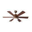 A Polycab Divina Super Premium ceiling fan with a antique rosewood finish, featuring four blades and a central motor unit.