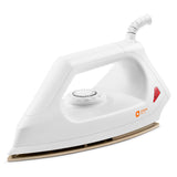 White dry iron with a red button on a white background