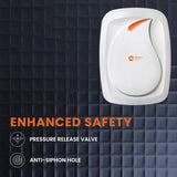 These Geyser has enhanced safety features which shows the pressure release valve with ANti Siphon Hole 