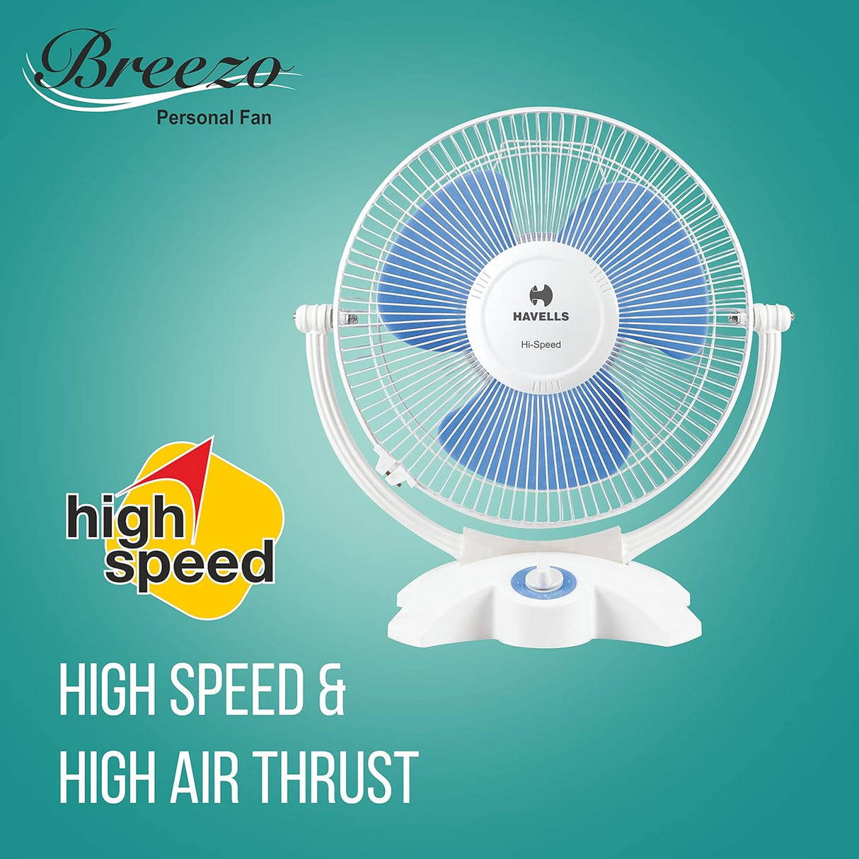 Havells Breezo 300mm Personal Table Fan (White)