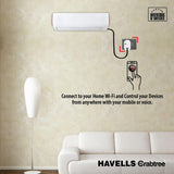 Havells 16A Wi-Fi Smart Plug with Voice Control & Energy Monitoring | Works with Alexa and Google Assistant | White