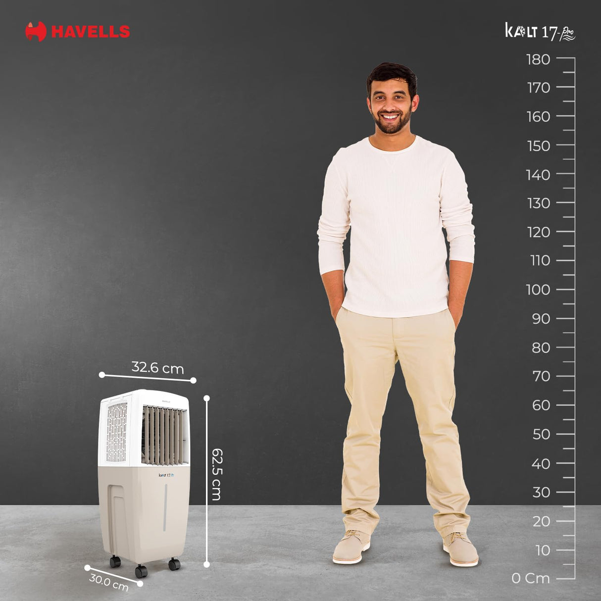 Havells Kalt Pro 17 Litre Personal Air Cooler | Champagne Gold