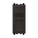 Schneider Electric Zencelo RJ11 1G Telephone Outlet with Shutter - Dark Grey