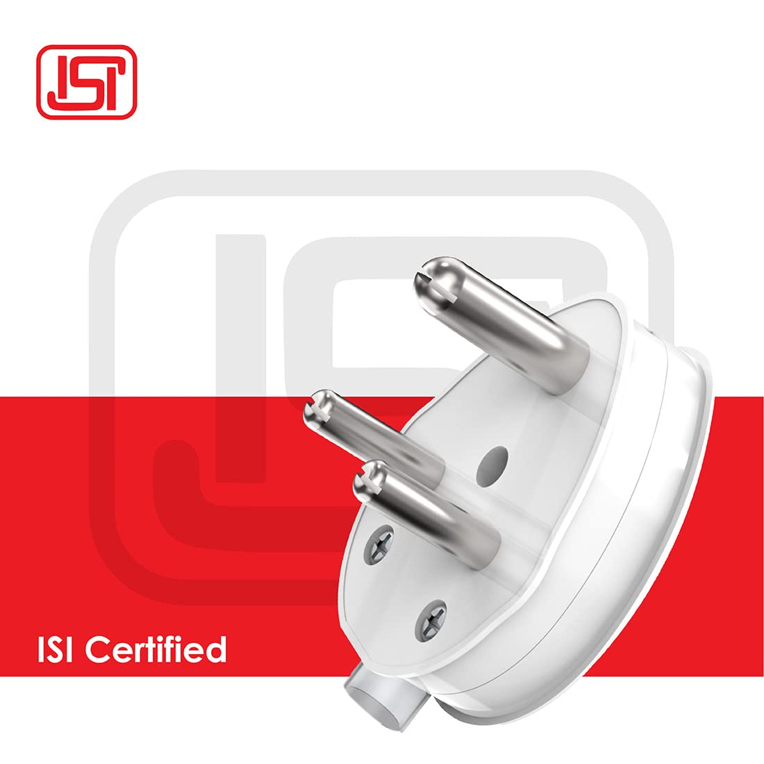 Polycab 6A Plug Shock Resistant ISI Mark (White)