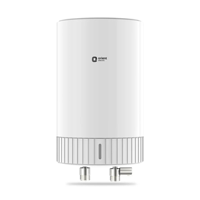 White water heater with brand logo on a white background