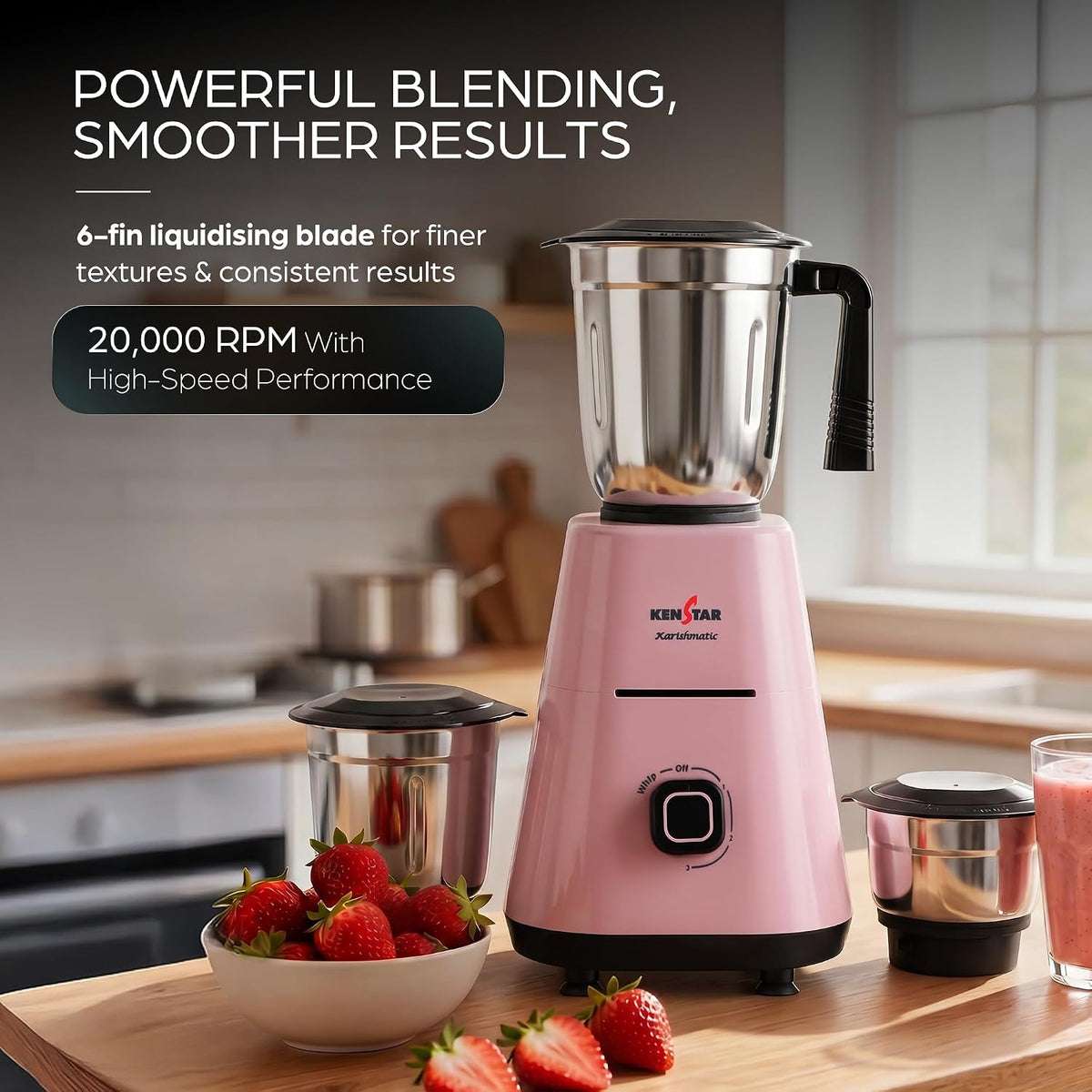 Powwerful Blending , smoother results as it has 20000RPM with high speed performance . 