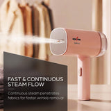 This Steamer has fast and Continous steam flow which penetrates fabrics for faster wrinkle removal 