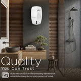 This geyser has quality you can trust for as iys built with an ISI -certified heating element 
