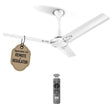 Ceiling fan with remote control on a white background
