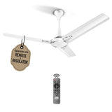 Ceiling fan with remote control on a white background
