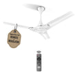 Ceiling fan with remote control on a white background