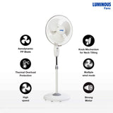 RR signature pedestal fans 400mm has feature of aerodynamic blades , thermal overload protection and high speed etc 