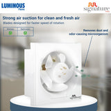 Luminous fan with features highlighted on a blurred background